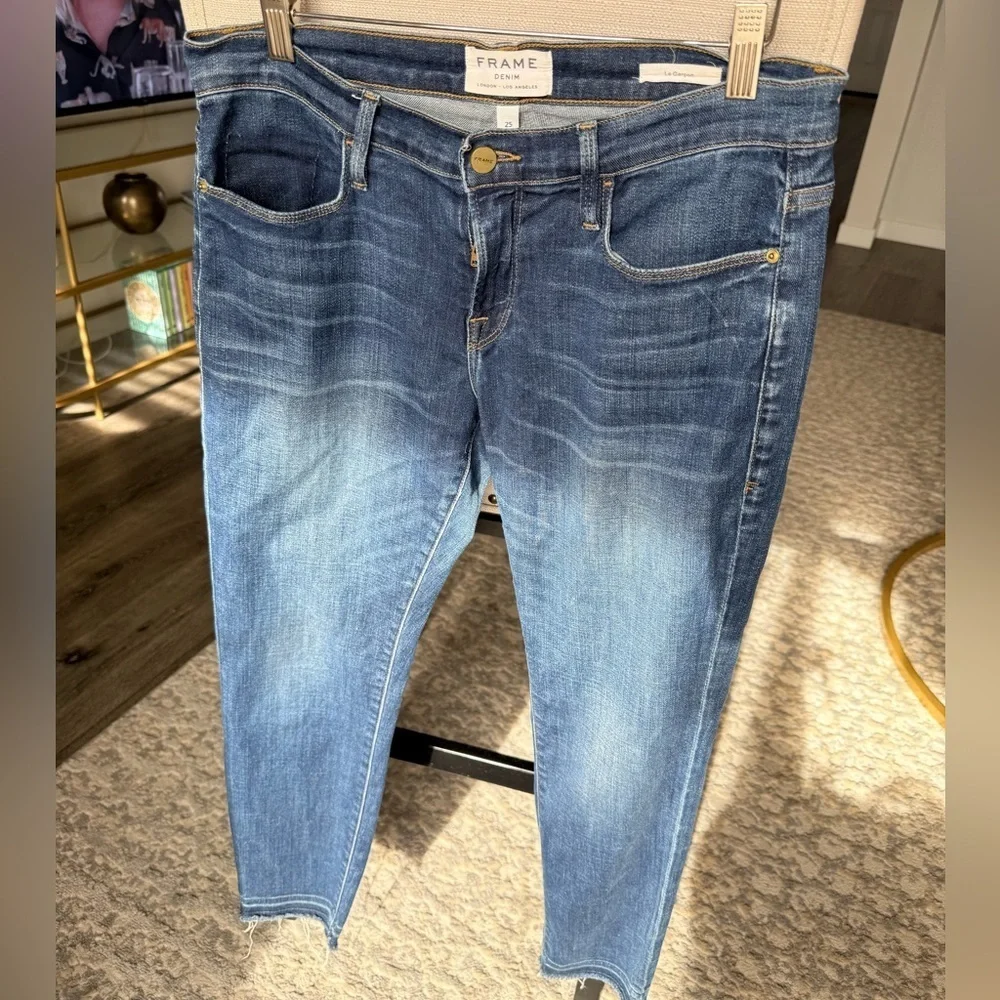 FRAME Denim Le Garcon Jeans Released Hem Boyfriend Primrose, 25
